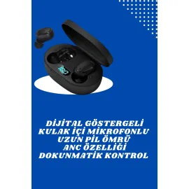 İkili Bluetooth Kulaklık Dijital Göstergeli Uzun Pil Ömrü Yüksek Ses Kaliteli