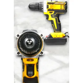 Metal Dişli 24W Akülü Matkap -Çift Bataryalı ve LED Çalışma Işığı ile Tam Set