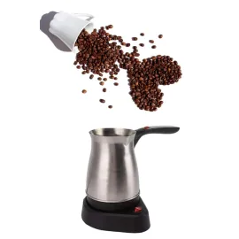 Paslanmaz Çelik Türk Kahvesi Makinesi 6 Fincan Kpasiteli Elektrikli Cezve