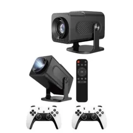 Çift Kollu Game Box Projeksiyon Cihazı Kumandalı Android Tv Dahili Hoparlör