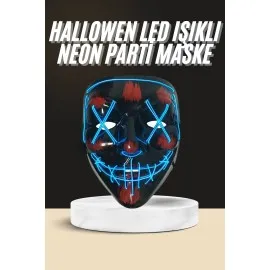Işıklı Led Maske Parti Eğlence Maskesi Hallowen Neon Maske