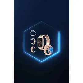 Yeni Nesil Pembe Dokunmatik Ekran Akıllı Saat Ve Oyuncu Kulaklığı Kablosuz Bluetooth Kulaklık