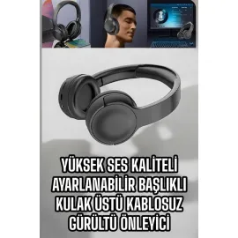Kablosuz Bluetooth Kulaklık ANC/ENC Destekli Kulak Üstü Yüksek Ses Kaliteli