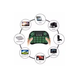 Işıklı Kablosuz Mini Klavye ve Dokunmatik Mouse Seti Türkçe Kablosuz