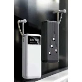 20.000 Mah Led Işıklı LCD Ekran USB Girişli Type-C Lightning Powerbank