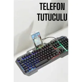 Oyuncu Klavyesi Q Klavye Rgb Işıklı Mouse Hediyeli