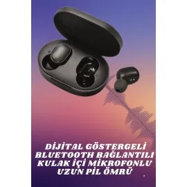 Kablosuz Kulak İçi Bluetooth Kulaklık Stereo Dokunmatik Kontrollü Kulaklık