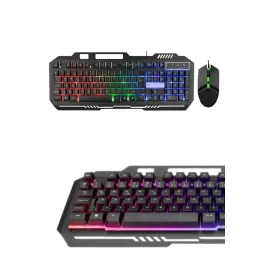 Işıklı Oyuncu Q Klavye Mouse Seti Siyah Gaming Oyuncu Klavye