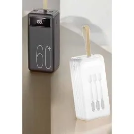 Powerbank 60.000 Mah Hızlı Şarj 4 Çıkışlı Uzun Şarj Süreli Dijital Göstergeli