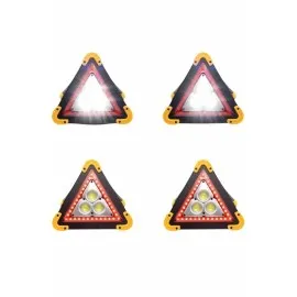 Işıklı İkaz Lambası Reflektör Şarjlı Işıklı Üçgen Led Acil Durum Feneri