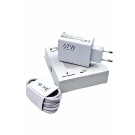 Hızlı Şarj Aleti Adaptörü Kablo Seti 67W Uzun Ömürlü Beyaz