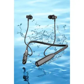 Dijital Göstergeli Kulak İçi Kablosuz Bluetooth Kulaklık Boyun Bantlı