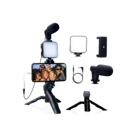 Akıllı Telefon Vlog Kiti Tripod Mini Mikrofonlu Telefon Tutucu