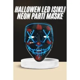 Işıklı Led Maske Parti Eğlence Maskesi Hallowen Neon Maske