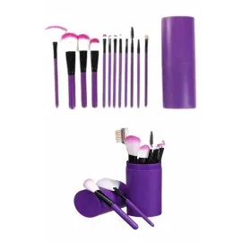 12 Parça Makyaj Fırçası Yumuşak Kıllı Profesyonel Fırça Seti Yüksek Kaliteli Pürüzsüz