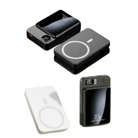 Taşınabilir Şarj Magsafe Powerbank 10.000 mAh Hızlı Şarj Led Göstergeli Kablosuz