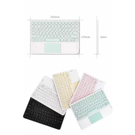 Android ve İOS Uyumlu Bluetooth Klavye Touchpad Slim Kablosuz Wifi Q Klavye