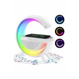 Bluetooth Hoparlör G Şekli Atmosfer Akıllı Rgb Lamba Wireless Kablosuz Şarj