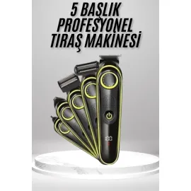 Saç Sakal Vücut Tıraş Makinesi 5in1 Kablosuz Burun Kulak Tıraş Makinesi