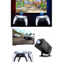 Retro Video Oyunu Konsolu Android Tv El Oyun Konsolu Wifi Taşınabilir Projeksiyon Cihazı