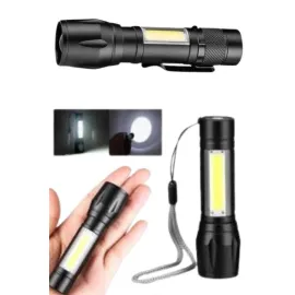 Uzun Menzilli Şarjlı El Feneri Uzun Ömürlü Led Işık Lamba