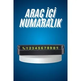 Araç İçi Numaratör Numaralık Oto Cam Kartı Fosforlu Numaratör