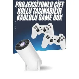 4K Wireless Çift Kollu Kumandalı Oyun Projeksiyonu Retro Video Oyunu
