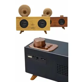 Gramafon Radyo Bluetooth Hoparlör Nostaljik Radyo FM Radyo