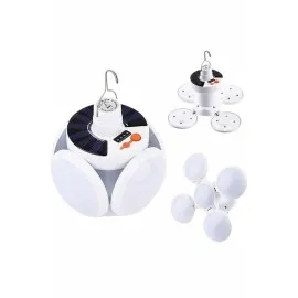 5 Kanatlı Bahçe Aydınlatma Led Askılı Solar Güneş Enerji Usb Sarjlı