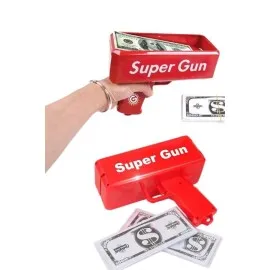 Para Dolar Saçma Para Atma Tabancası Otomatik Kırmızı Oyuncak