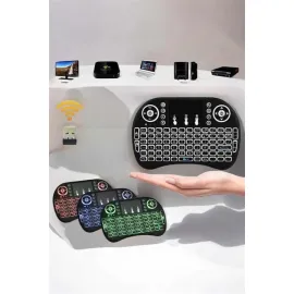 TV Uyumlu Mini Klavye Q Klavye Işıklı Tüm Cihazlara Uyumlu
