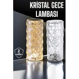 Gece Lambası Kristal Lamba Dokunmatik Şarjlı Hediyelik