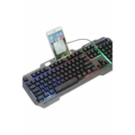 Işıklı Oyuncu Q Klavye Mouse Seti Siyah Gaming Oyuncu Klavye