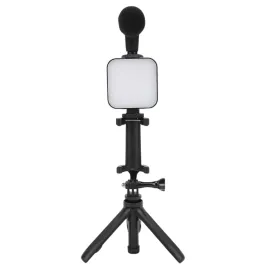 Telefon Tutucu Mini Mikrofonlu Tripod Vlog Çekim Video