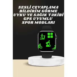 Akıllı Saat Wireless Şarj Yüksek Çözünürlüklü Müzik Dinleme Sesli Cevaplama