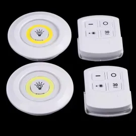 Led Lamba 3'lü Uzaktan Kumandalı Yapışkanlı Beyaz Işık