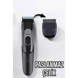 Saç Sakal Vücut Şarjlı Kablosuz Tıraş Makinesi Profesyonel Paslanmaz Çelik