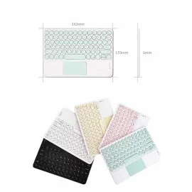 Android Ve İos Uyumlu Bluetooth Klavye Touchpad Slim Kablosuz Wifi Q Klavye