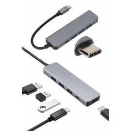 Çevirici Dönüştürücü Adaptör Macbook 3 In 1 Type-C To Hdmı Usb 3.0