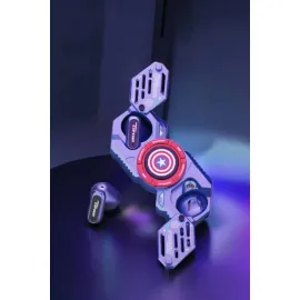 Kırmızı Kablosuz Bluetooth Kulaklık Stres Çarklı Oyuncu Kulaklığı