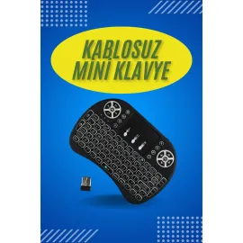 Işıklı Kablosuz Mini Klavye ve Dokunmatik Mouse Seti Türkçe Kablosuz
