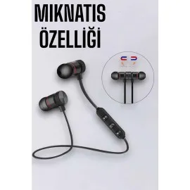 Kablosuz Sport Mıknatıslı Mikrofonlu Kulak İçi Kulaklık