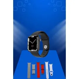 Akıllı Saat Arama Görüşme Bildirim Görme Uyku Ve Sağlık Takibi Nabız Ölçer 3 Kordon Hediyeli