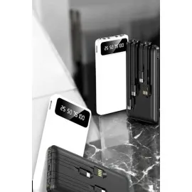 20.000 Mah Led Işıklı Lcd Ekran Usb Girişli Type-C Lightning Powerbank