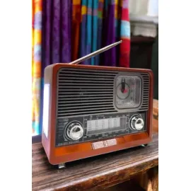 Nostaljik Radyo USB,AUX Ve SD Kart Girişli Bluetooth Bağlantılı