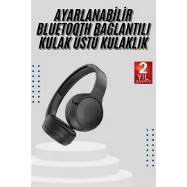 Kablosuz Bluetooth Kulaklık Kulak Üstü Ayarlanabilir Uzun Ömürlü