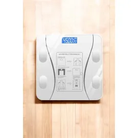 Akıllı Tartı Dijital Baskül Yağ Su Kas Vücut Kitle Kilo Ölçer Tartı