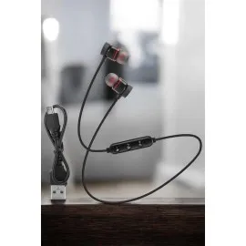 Mikrofonlu Kablosuz Sport Kulak İçi Mıknatıslı Kulaklık