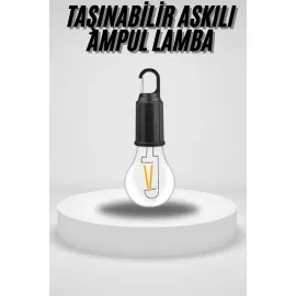 Taşınabilir Askılı Ampul Kamp Lambası Askılı Type-C Şarjlı Bahçe Lambası