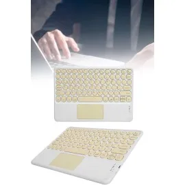Android Ve İos Uyumlu Bluetooth Klavye Touchpad Slim Kablosuz Wifi Q Klavye